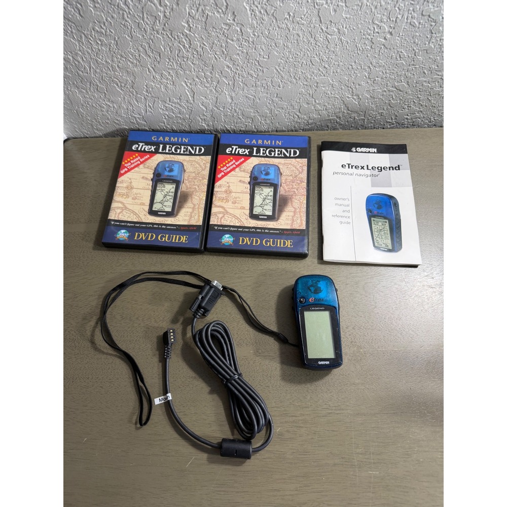 Garmin eTrex Legend Handheld GPS Blue Bundle with Manuals‎ Cables DVD Guides
